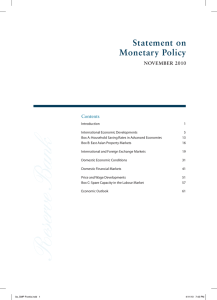 Statement on Monetary Policy NOVEMBER 2010 Contents