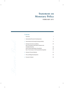 Statement on Monetary Policy FEBRUARY 2011 Contents