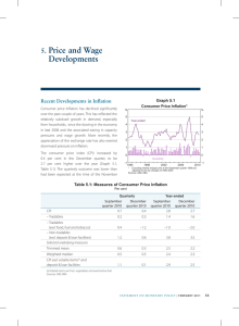 Price and Wage Developments 5. Recent Developments in Inflation