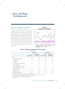 Price and Wage Developments 5. Recent Developments in Inflation