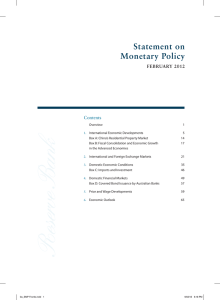 Statement on Monetary Policy February 2012 Contents