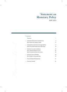 Statement on Monetary Policy MAY 2012 Contents