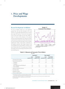 Price  and  Wage Developments 5. recent Developments in Inflation