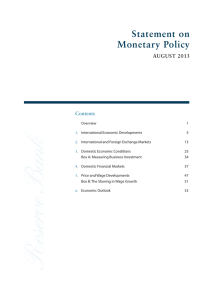 Statement on Monetary Policy auguSt 2013 Contents