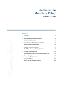 Statement on Monetary Policy February 2013 Contents