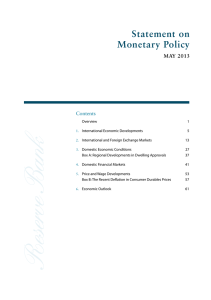 Statement on Monetary Policy May 2013 Contents