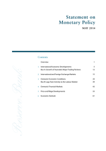 Statement on Monetary Policy MAY 2014 Contents