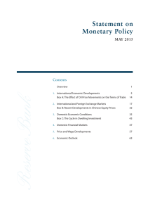 Statement on Monetary Policy MAY 2015 Contents