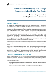 Submission to the Inquiry into Foreign Investment in Residential Real Estate