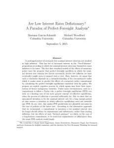 Are Low Interest Rates Deflationary? A Paradox of Perfect-Foresight Analysis ∗ Mariana Garc´ıa-Schmidt