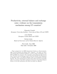 Productivity, external balance and exchange rates: evidence on the transmission