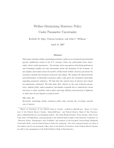Welfare-Maximizing Monetary Policy Under Parameter Uncertainty April 12, 2007