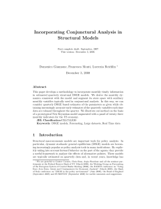 Incorporating Conjunctural Analysis in Structural Models Domenico Giannone, Francesca Monti, Lucrezia Reichlin