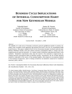 Business Cycle Implications of Internal Consumption Habit for New Keynesian Models Takashi Kano