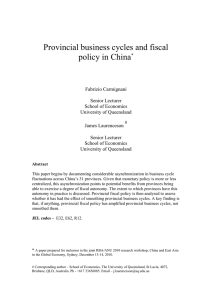 Provincial business cycles and fiscal policy in China