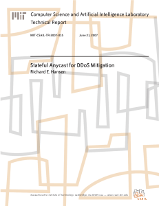 Stateful Anycast for DDoS Mitigation Computer Science and Artificial Intelligence Laboratory