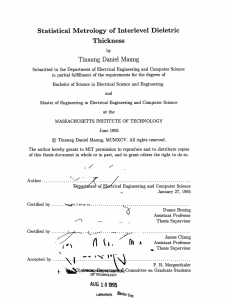 Statistical  Metrology  of  Interlevel  Dieletric Thickness