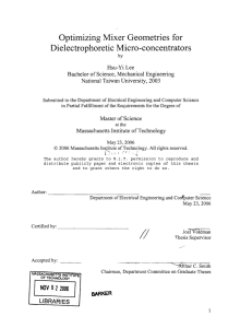 Optimizing Mixer  Geometries  for Dielectrophoretic  Micro-concentrators