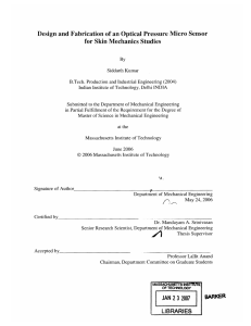 Design  and Fabrication of an Optical  Pressure Micro ... for Skin  Mechanics  Studies