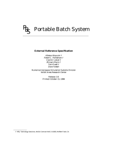 PB S Portable Batch System External Reference Specification