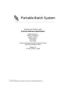 PB S Portable Batch System External Reference Specification