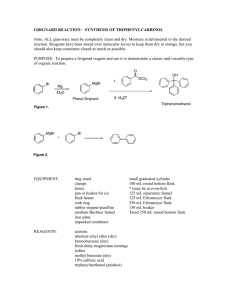 GRIGNARD REACTION:   SYNTHESIS OF TRIPHENYLCARBINOL