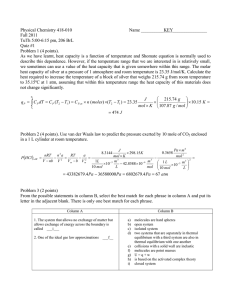 Physical Chemistry 418-010  Name __________KEY_______________ Fall 2011