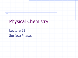 Physical Chemistry Lecture 22 Surface Phases