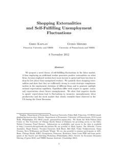 Shopping Externalities and Self-Fulfilling Unemployment Fluctuations Greg Kaplan