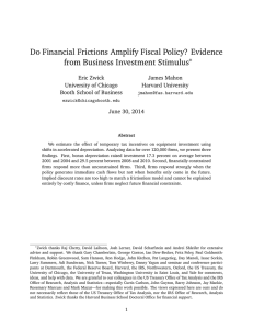 Do Financial Frictions Amplify Fiscal Policy? Evidence from Business Investment Stimulus ∗