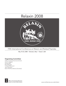 Fifth International Conference on Relaxin and Related Peptides Organizing Committee