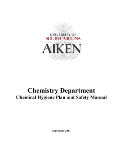 Chemistry Department Chemical Hygiene Plan and Safety Manual September 2014