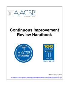 Continuous Improvement Review Handbook  Updated February 2016