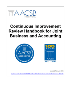 Continuous Improvement Review Handbook for Joint Business and Accounting