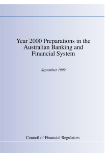 Year 2000 Preparations in the Australian Banking and Financial System