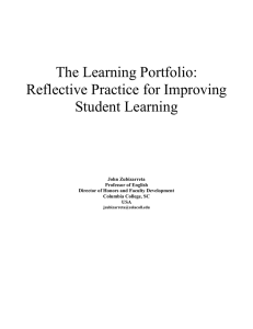 The Learning Portfolio: Reflective Practice for Improving Student Learning