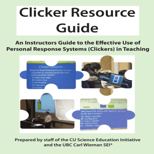 Clicker Resource Guide An Instructors Guide to the Effective Use of