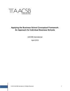 Applying the Business School Conceptual Framework: AACSB International