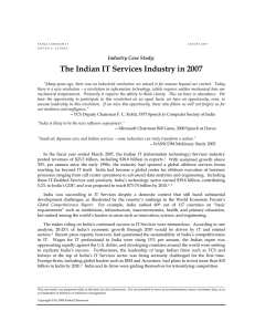 The Indian IT Services Industry in 2007 Industry Case Study: