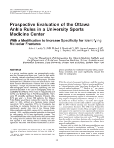 Prospective Evaluation of the Ottawa Ankle Rules in a University Sports
