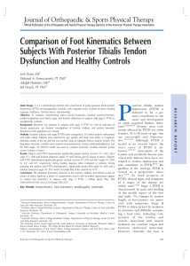 Comparison of Foot Kinematics Between Subjects With Posterior Tibialis Tendon