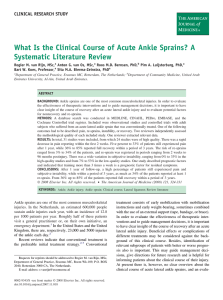 What Is the Clinical Course of Acute Ankle Sprains? A