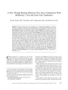 A New Weight-Bearing Meniscal Test and a Comparison With