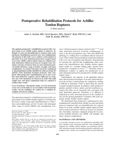 Postoperative Rehabilitation Protocols for Achilles Tendon Ruptures A Meta-analysis