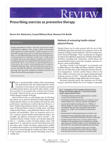 Review Prescribing exercise as preventive therapy Abstract