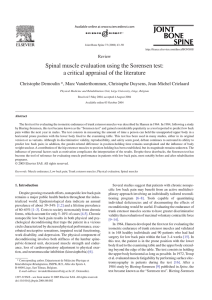 Spinal muscle evaluation using the Sorensen test: Review
