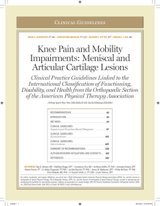 Knee Pain and Mobility Impairments: Meniscal and Articular Cartilage Lesions