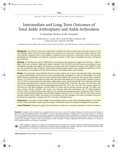 Intermediate and Long-Term Outcomes of Total Ankle Arthroplasty and Ankle Arthrodesis 1899