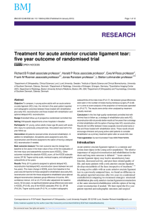 Treatment for acute anterior cruciate ligament tear: associate professor professor