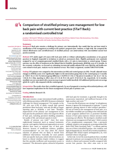 Comparison of stratiﬁ ed primary care management for low